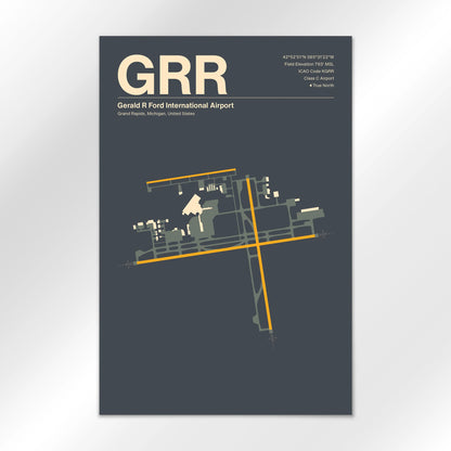 GRR | Grand Rapids - Mid - Century Slate - 12×18" - No Frame