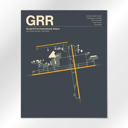 GRR | Grand Rapids - Mid - Century Slate - 16×20" - No Frame