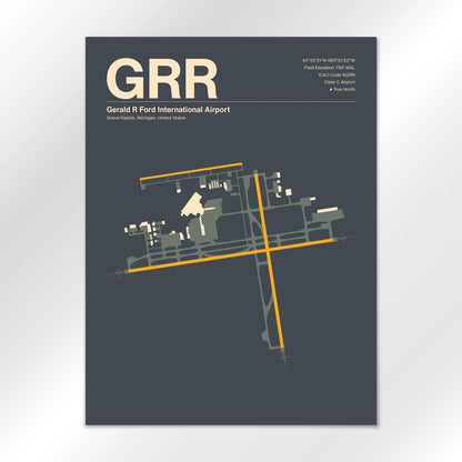 GRR | Grand Rapids - Mid - Century Slate - 18×24" - No Frame