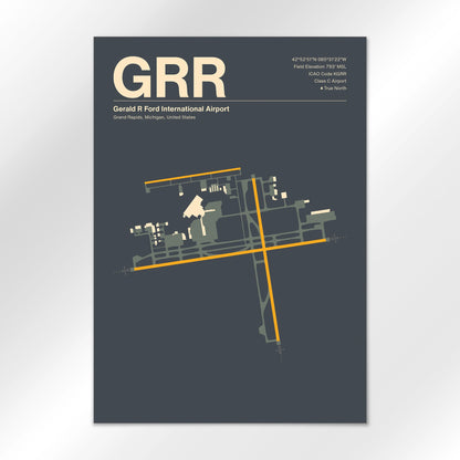 GRR | Grand Rapids - Mid - Century Slate - A3 - No Frame