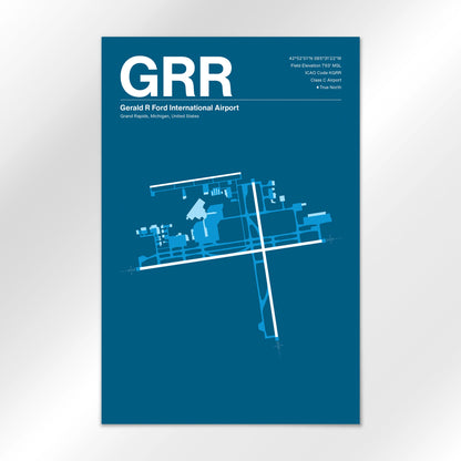 GRR | Grand Rapids - Skyline Blue - 12×18" - No Frame