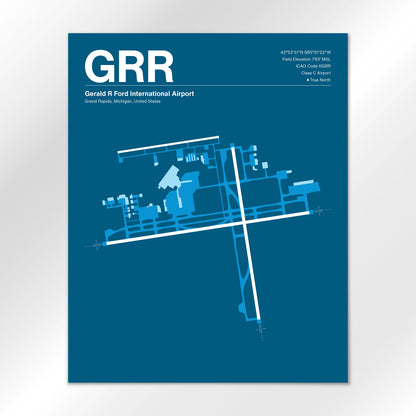 GRR | Grand Rapids - Skyline Blue - 16×20" - No Frame