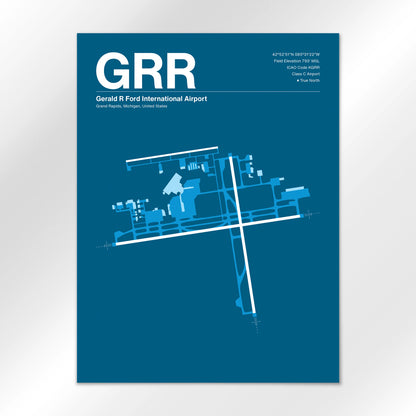 GRR | Grand Rapids - Skyline Blue - 18×24" - No Frame