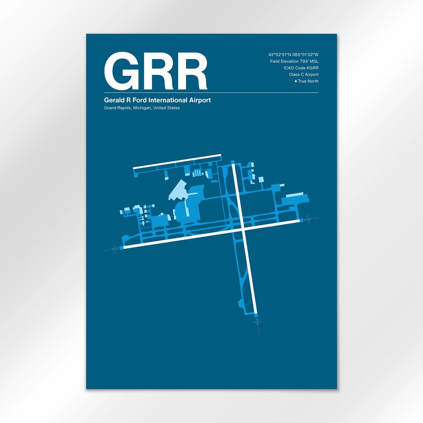 GRR | Grand Rapids - Skyline Blue - A1 - No Frame