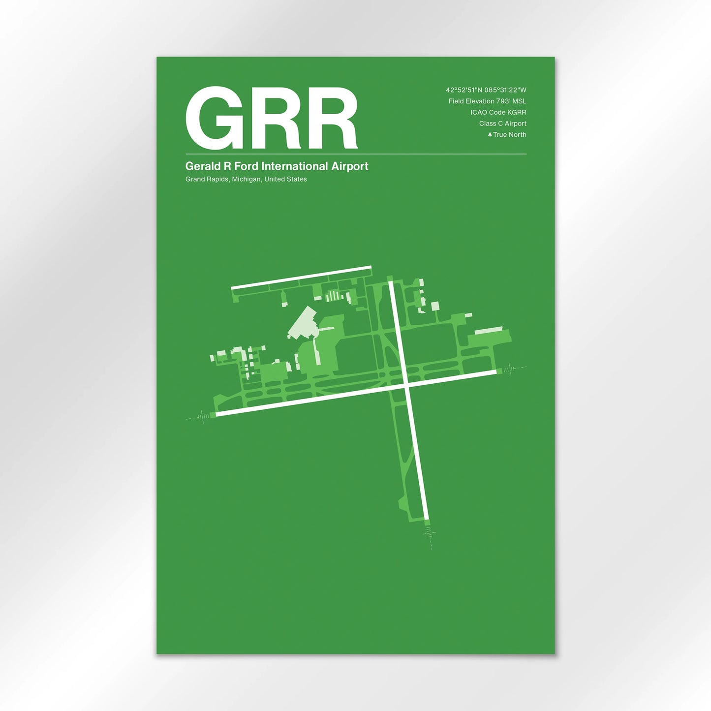 GRR | Grand Rapids - Overland Green - 12×18" - No Frame