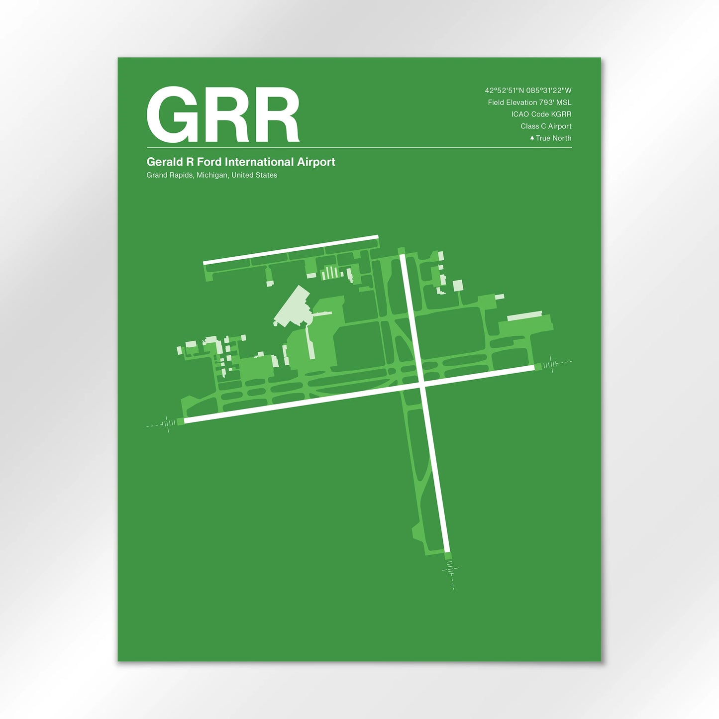 GRR | Grand Rapids - Overland Green - 16×20" - No Frame