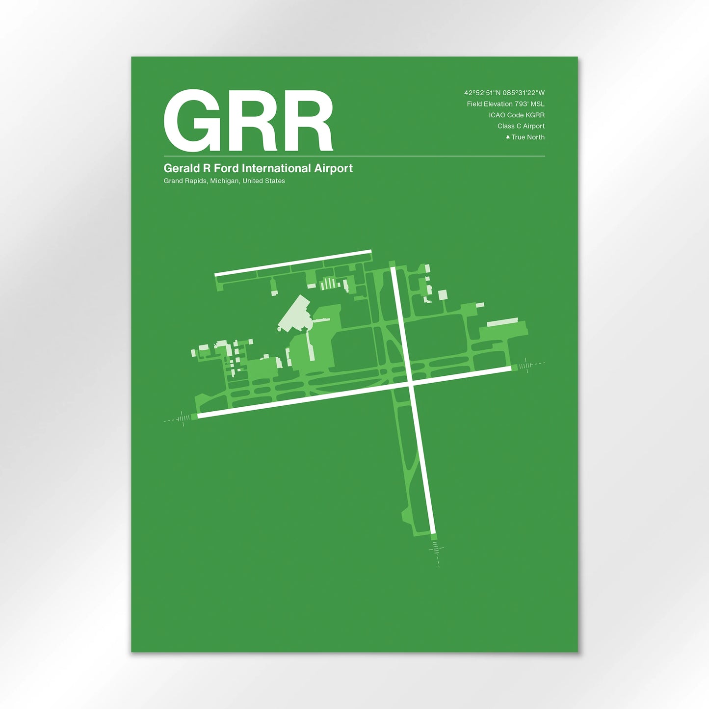GRR | Grand Rapids - Overland Green - 18×24" - No Frame