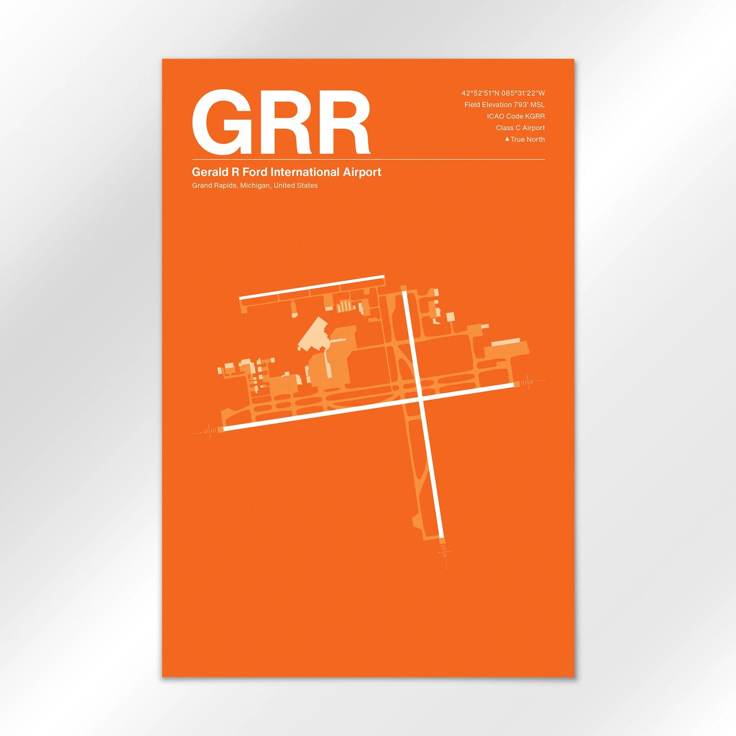 GRR | Grand Rapids - Sunset Orange - 12×18" - No Frame