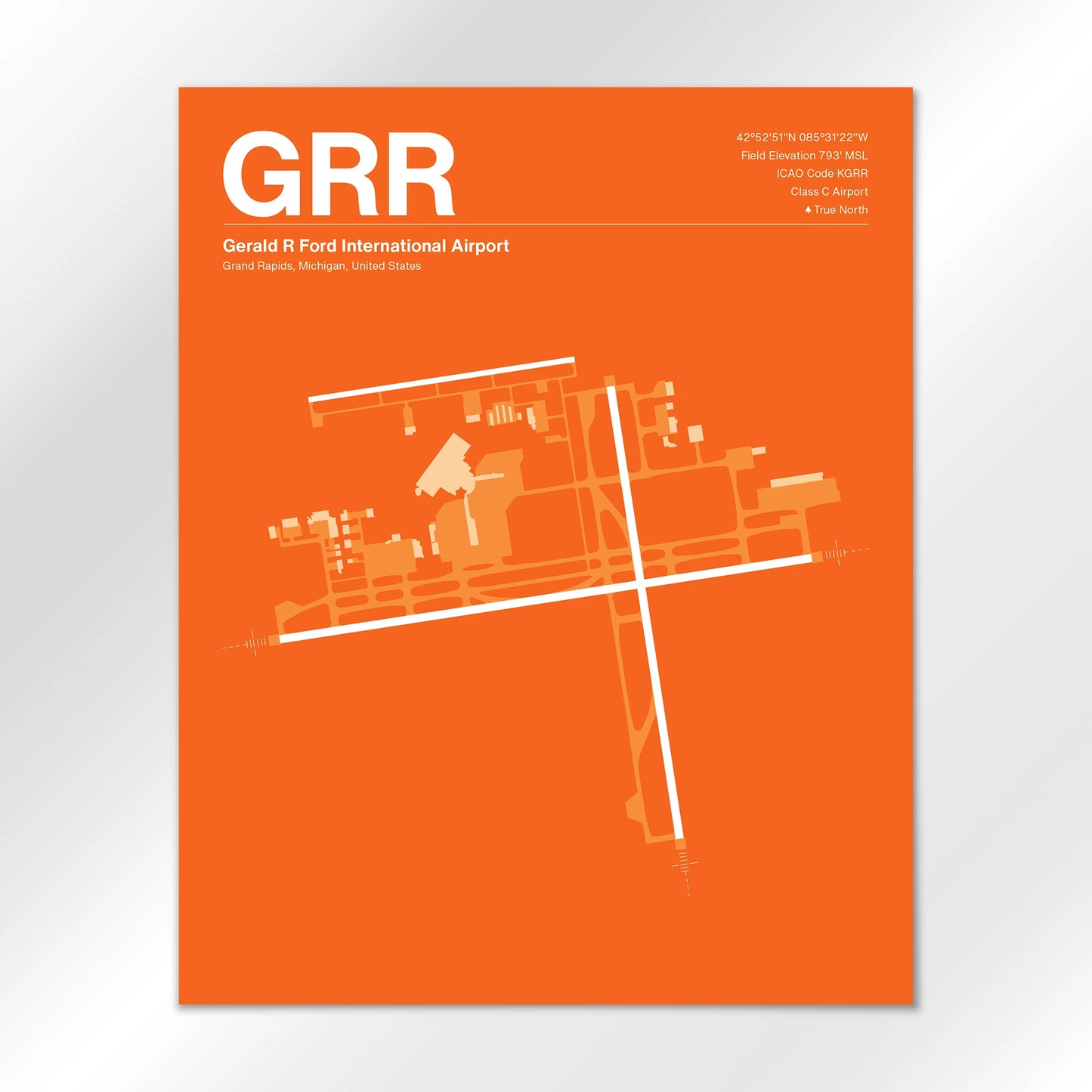 GRR | Grand Rapids - Sunset Orange - 16×20" - No Frame