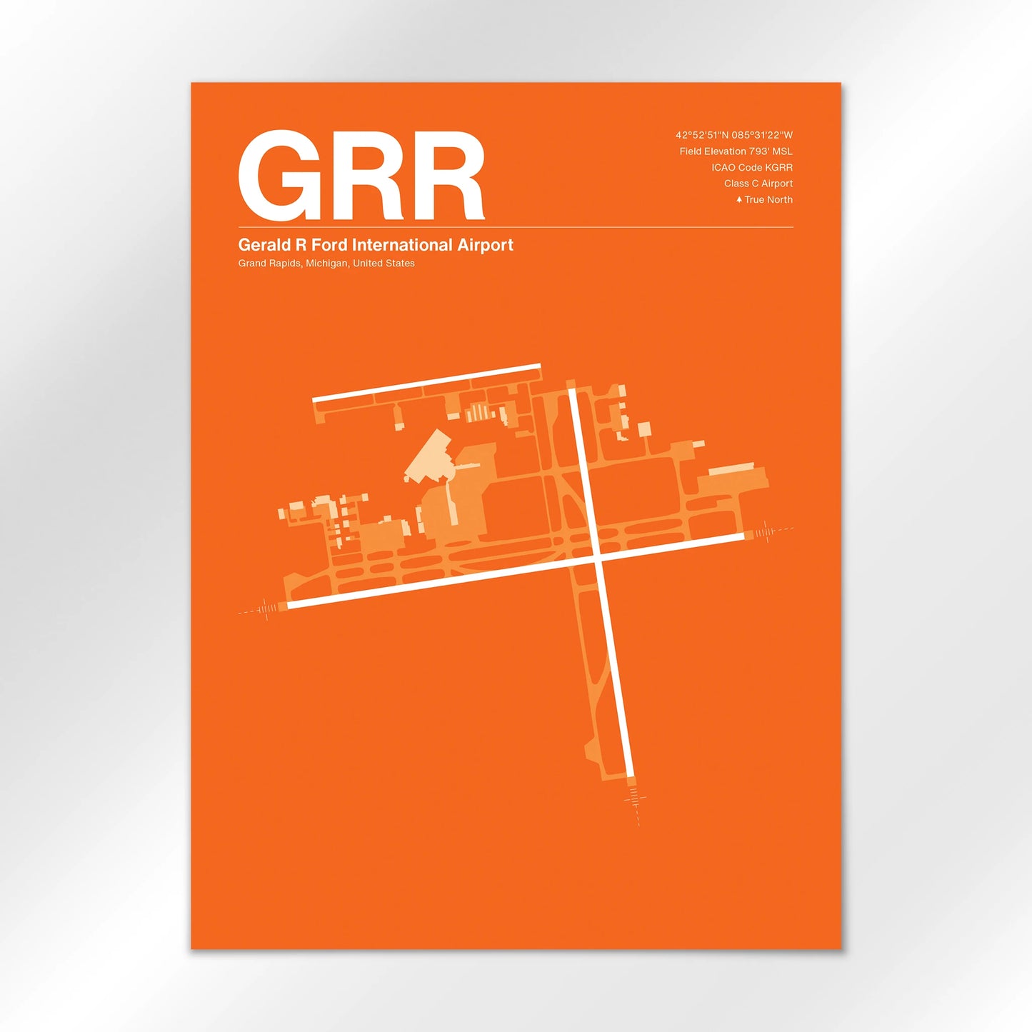 GRR | Grand Rapids - Sunset Orange - 18×24" - No Frame