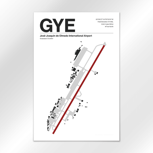 GYE | Guayaquil - Mid - Century Modern - 12×18" - No Frame