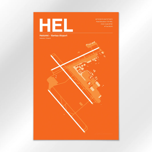HEL | Vantaa - Sunset Orange - 12×18" - No Frame