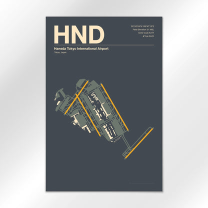 HND | Tokyo - Mid - Century Slate - 12×18" - No Frame