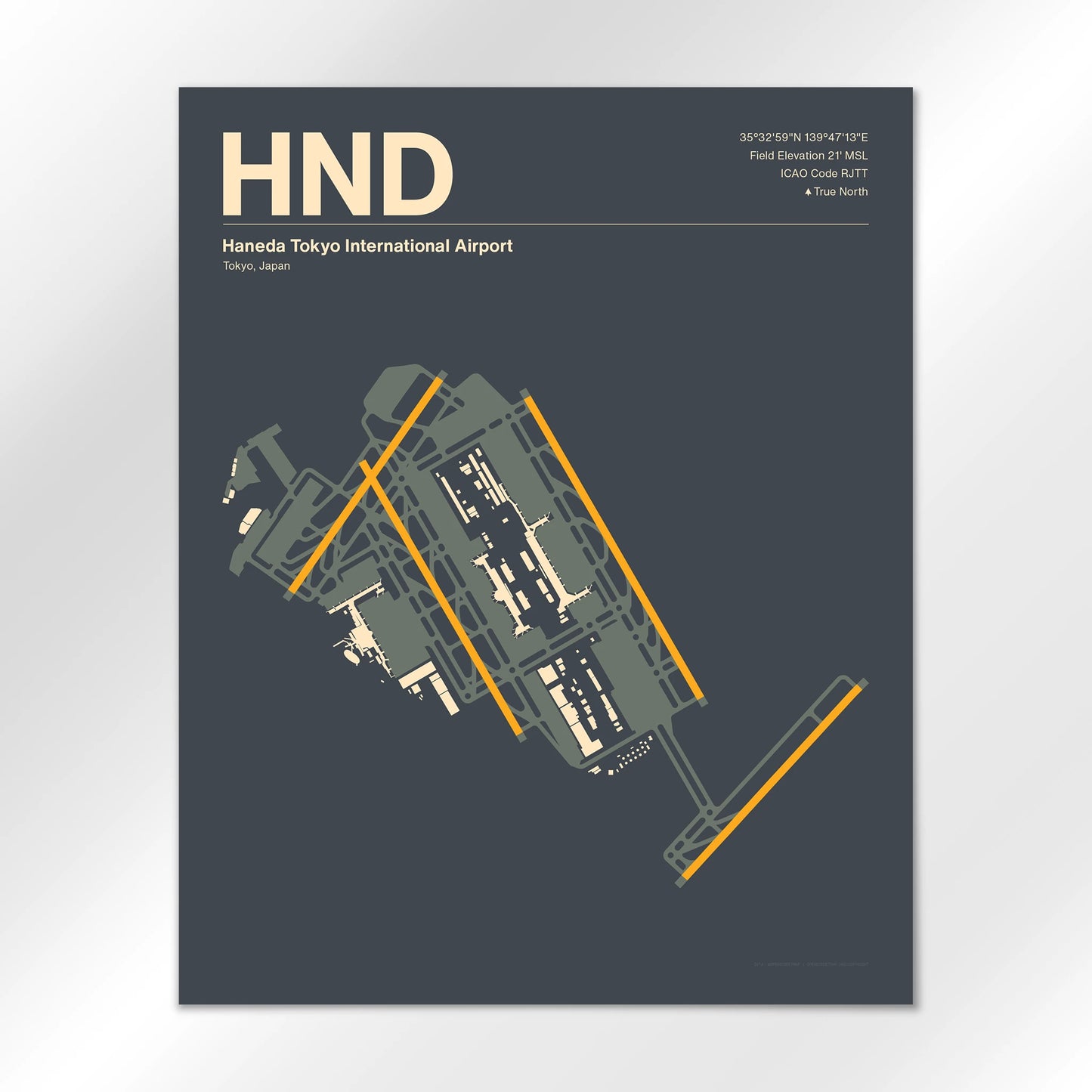 HND | Tokyo - Mid - Century Slate - 16×20" - No Frame