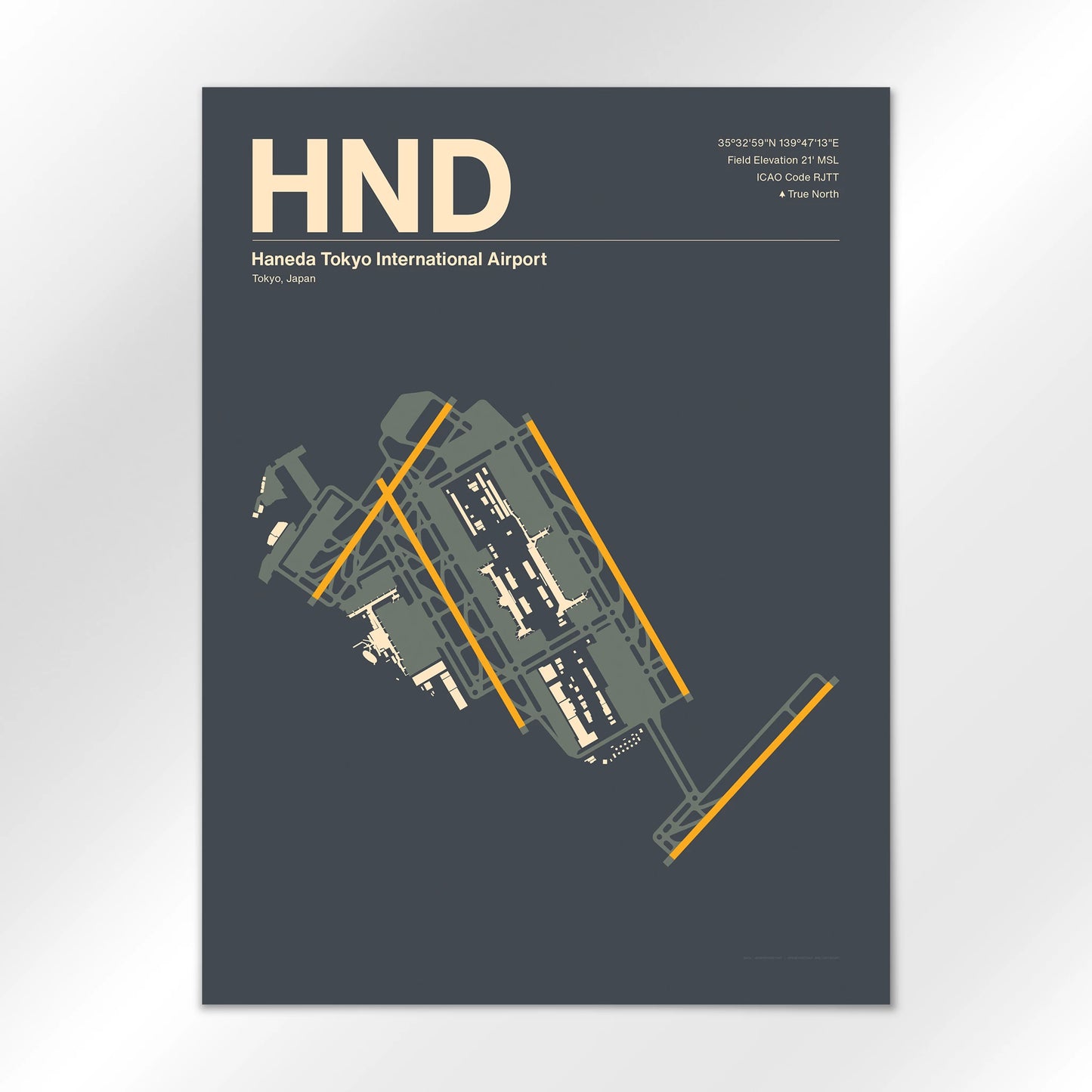 HND | Tokyo - Mid - Century Slate - 18×24" - No Frame