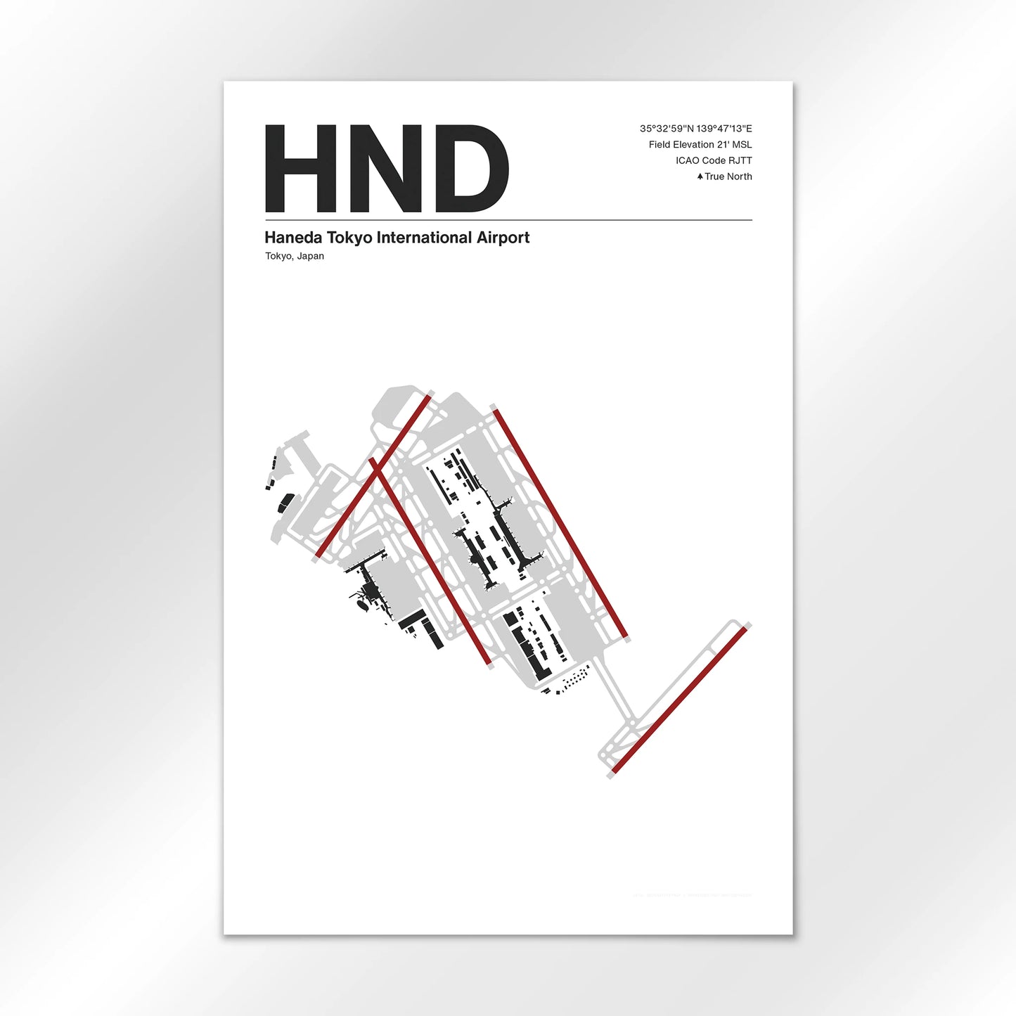 HND | Tokyo - Mid - Century Modern - 12×18" - No Frame