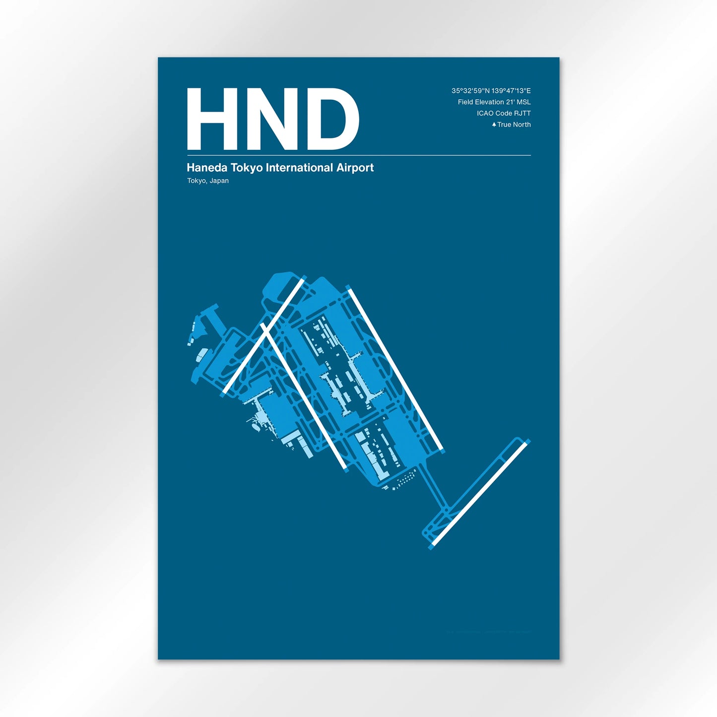 HND | Tokyo - Skyline Blue - 12×18" - No Frame