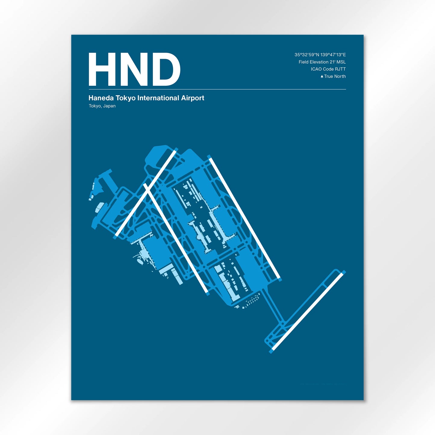 HND | Tokyo - Skyline Blue - 16×20" - No Frame