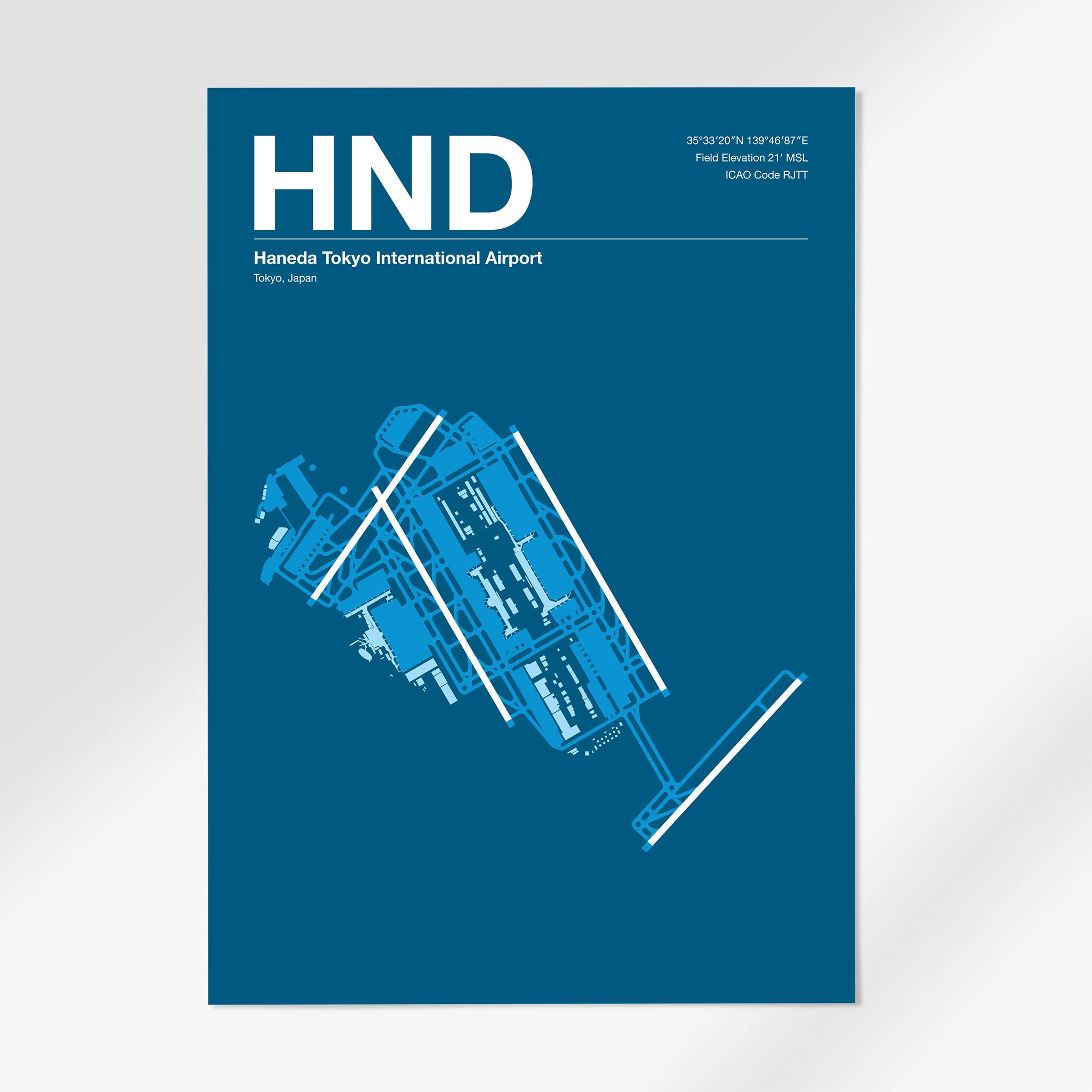 HND | Tokyo - 12×18" - Skyline Blue - No Frame