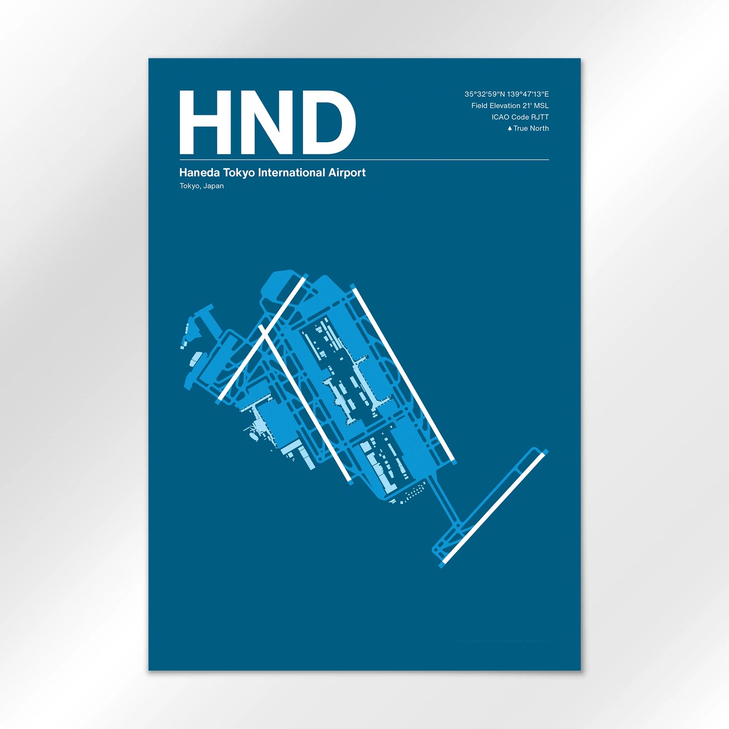 HND | Tokyo - Skyline Blue - A3 - No Frame