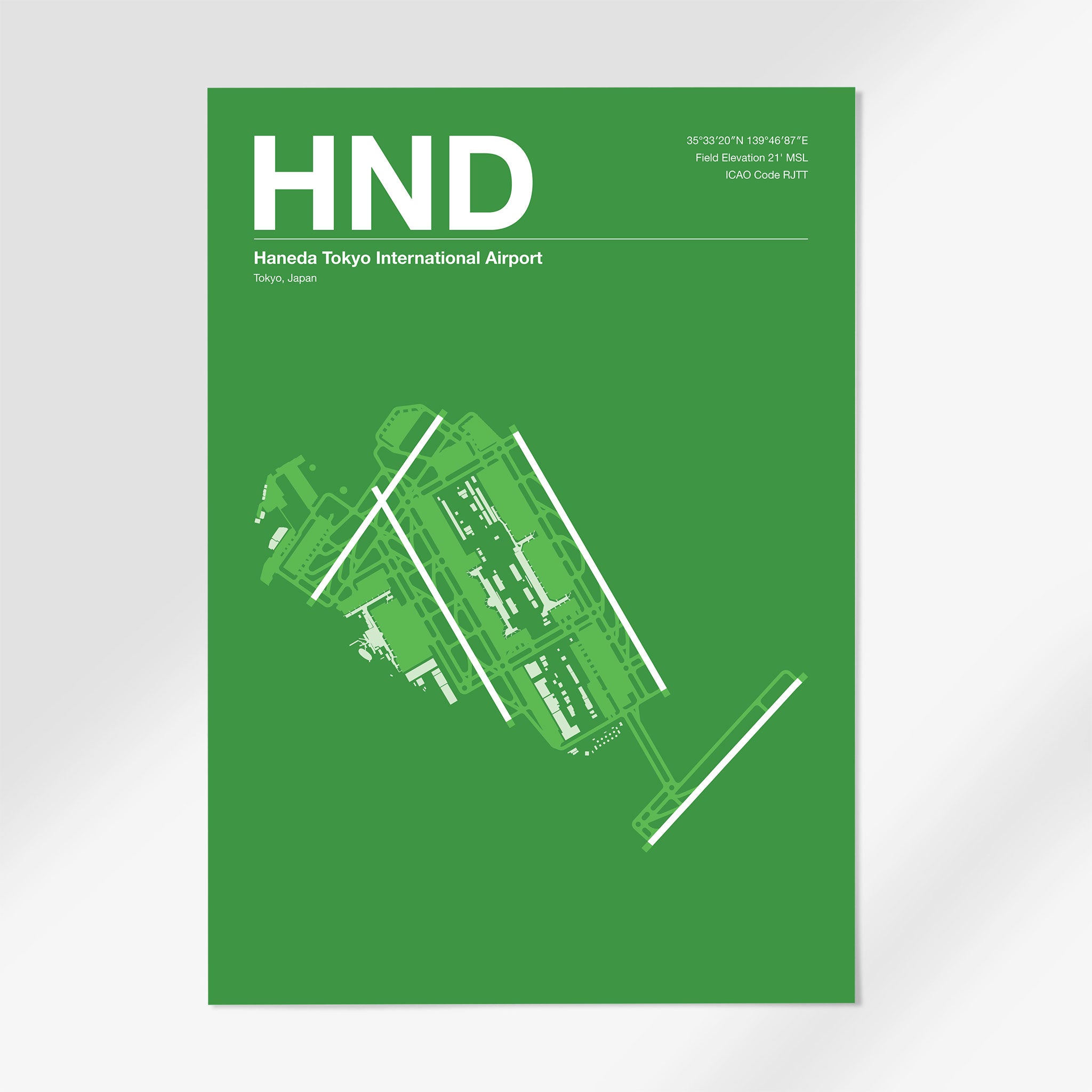 HND | Tokyo - 12×18" - Overland Green - No Frame