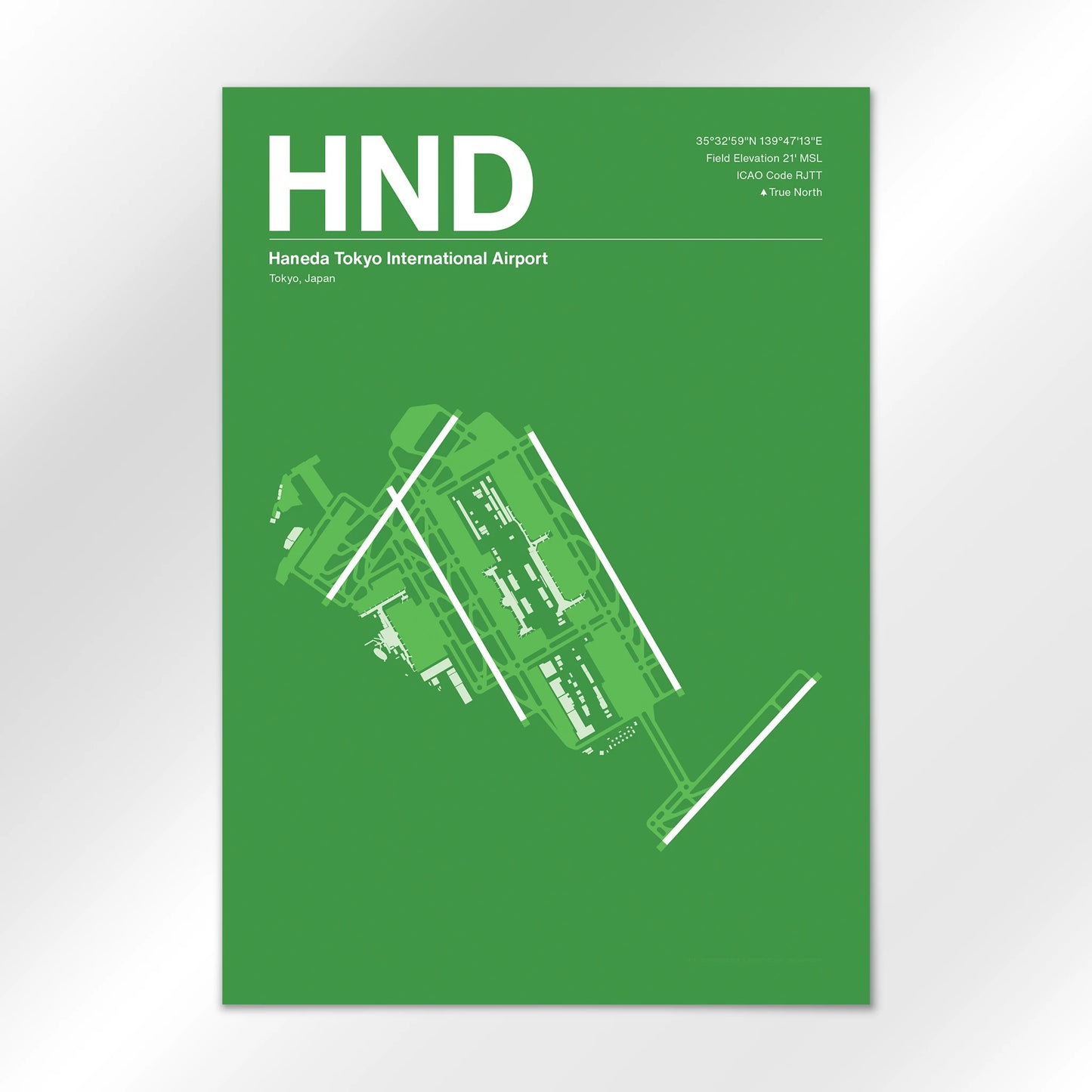 HND | Tokyo - Overland Green - A3 - No Frame