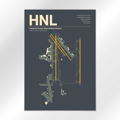 HNL | Honolulu - Mid - Century Slate - A1 - No Frame