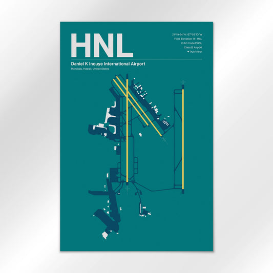 HNL | Honolulu - Mid - Century Moss - 12×18" - No Frame