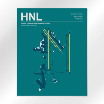 HNL | Honolulu - Mid - Century Moss - 16×20" - No Frame