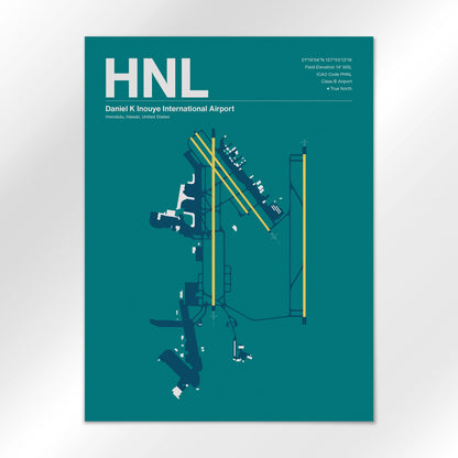 HNL | Honolulu - Mid - Century Moss - 18×24" - No Frame