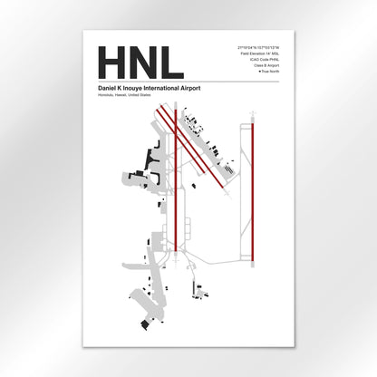 HNL | Honolulu - Mid - Century Modern - 24×36" - No Frame