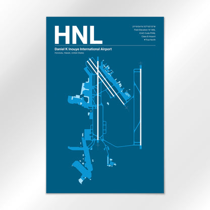 HNL | Honolulu - Skyline Blue - 12×18" - No Frame