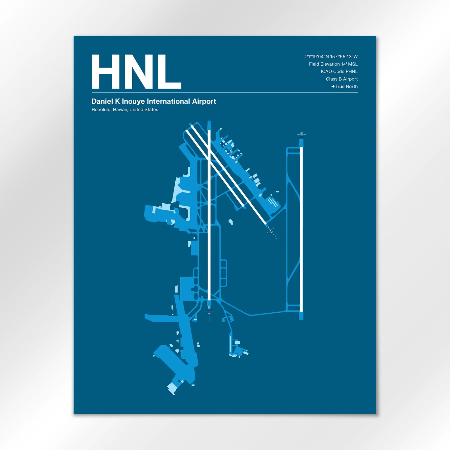 HNL | Honolulu - Skyline Blue - 16×20" - No Frame