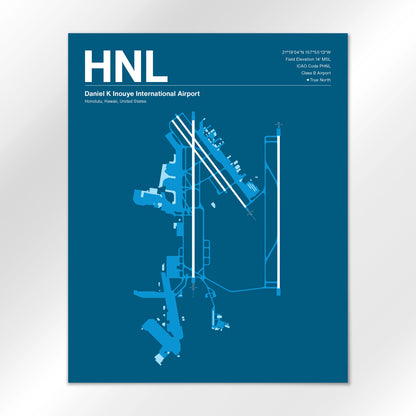 HNL | Honolulu - Skyline Blue - 16×20" - No Frame