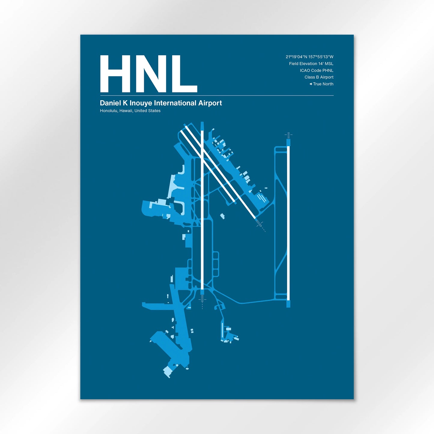 HNL | Honolulu - Skyline Blue - 18×24" - No Frame