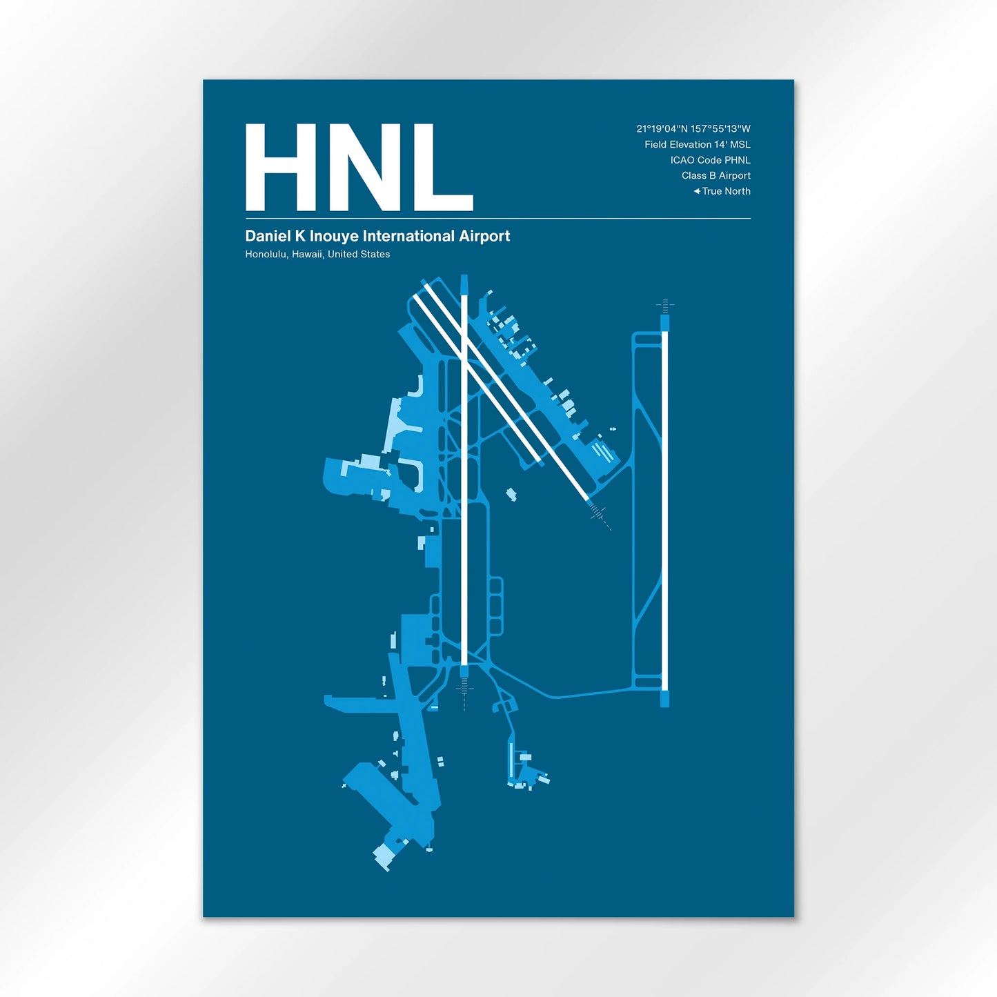HNL | Honolulu - Skyline Blue - A1 - No Frame