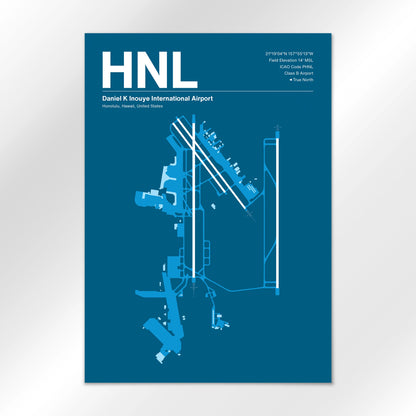 HNL | Honolulu - Skyline Blue - A1 - No Frame