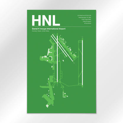 HNL | Honolulu - Overland Green - 12×18" - No Frame