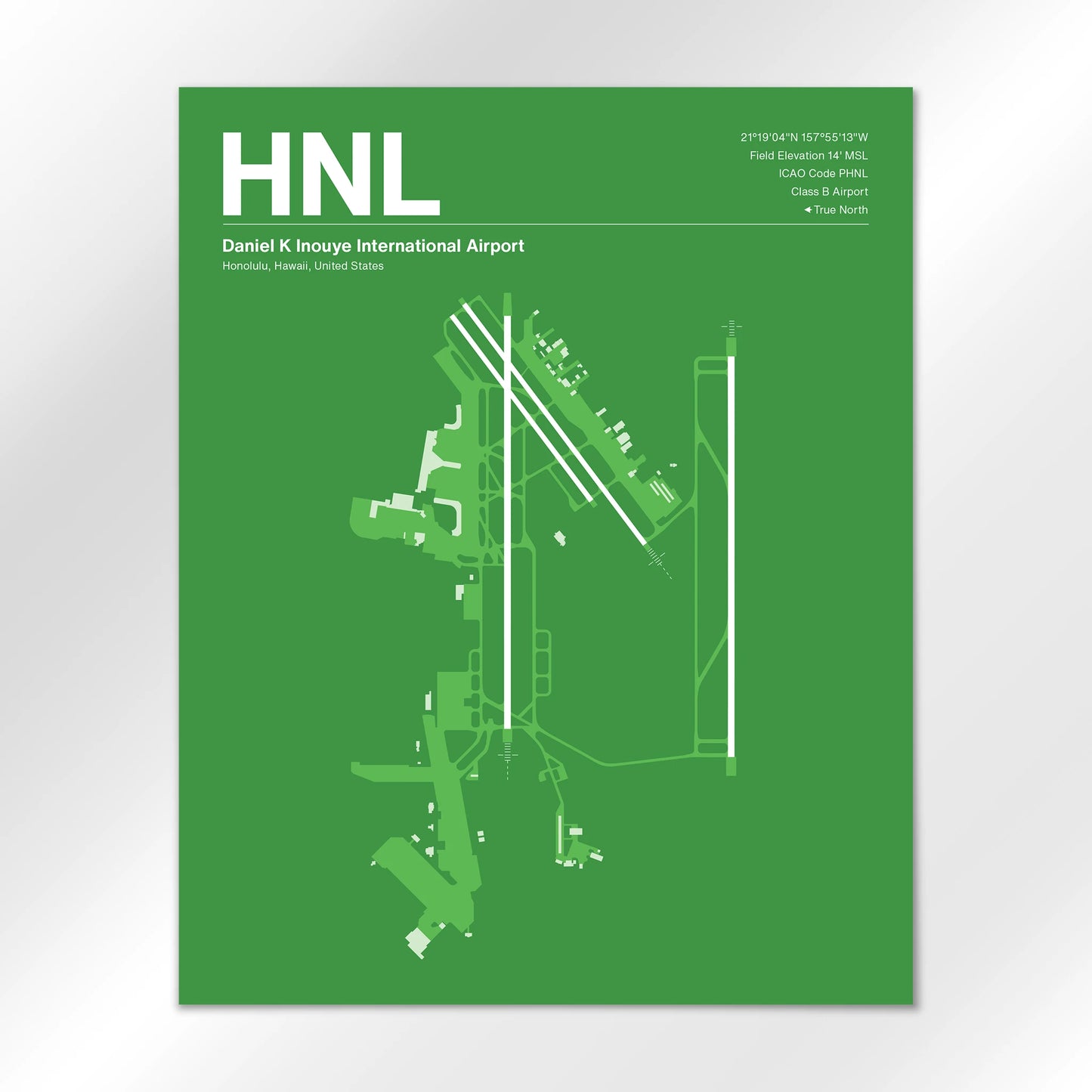 HNL | Honolulu - Overland Green - 16×20" - No Frame