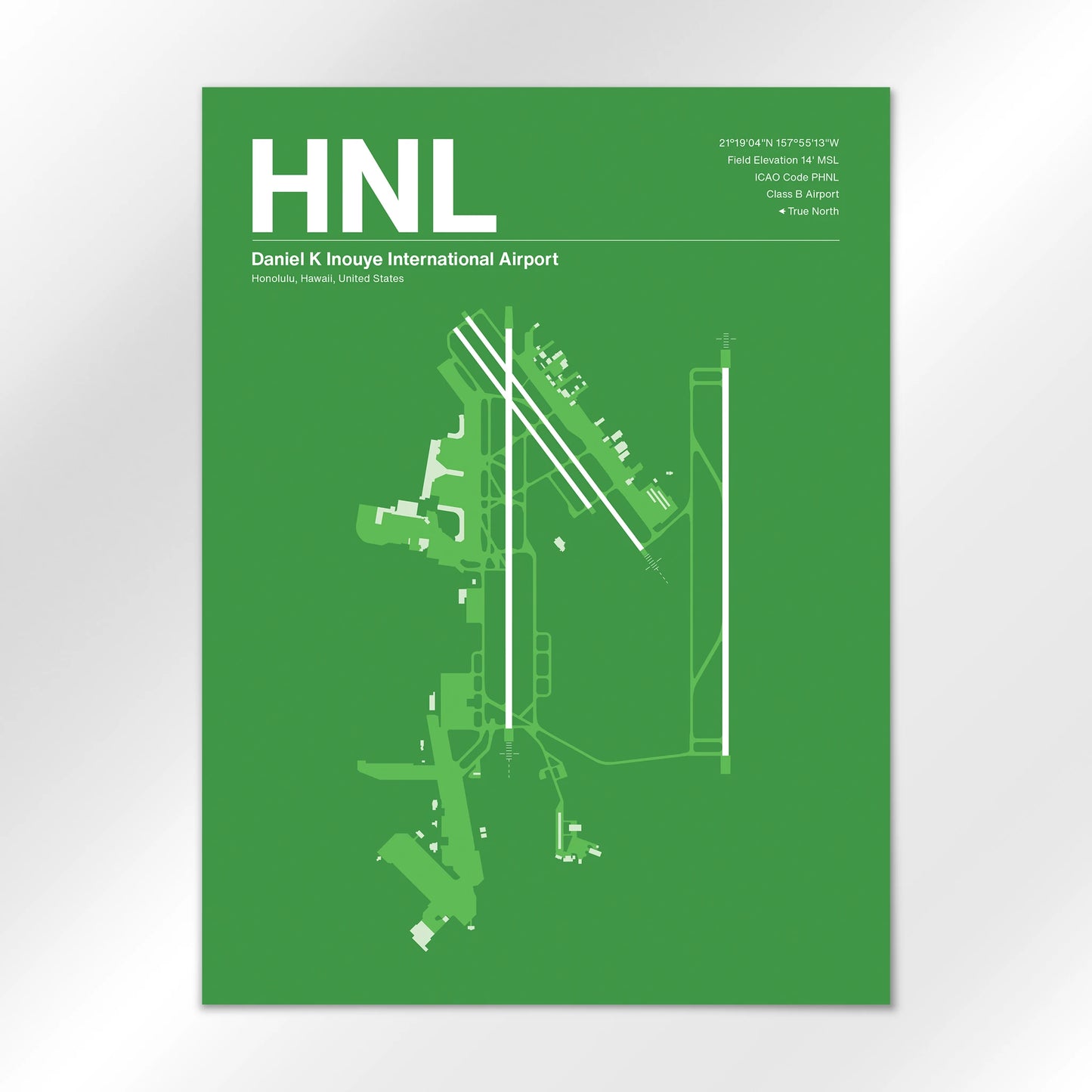 HNL | Honolulu - Overland Green - 18×24" - No Frame