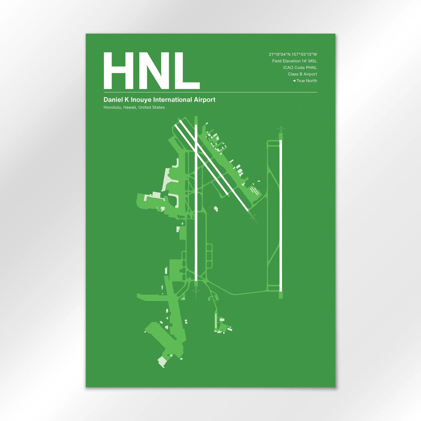 HNL | Honolulu - Overland Green - A1 - No Frame