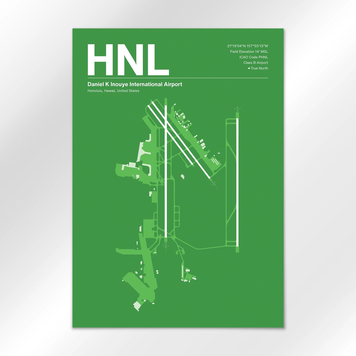 HNL | Honolulu - Overland Green - A2 - No Frame