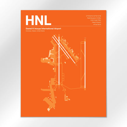 HNL | Honolulu - Sunset Orange - 16×20" - No Frame