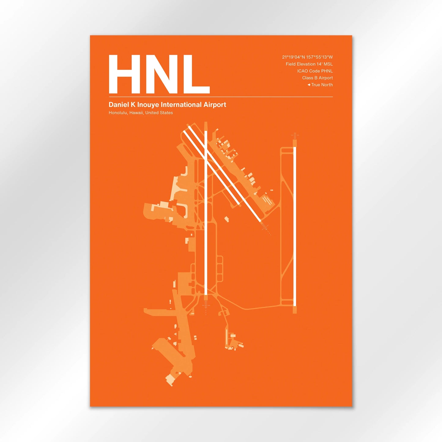 HNL | Honolulu - Sunset Orange - A1 - No Frame