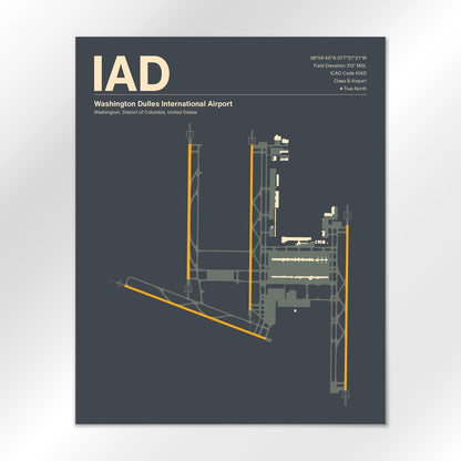 IAD | Washington - Mid - Century Slate - 16×20" - No Frame