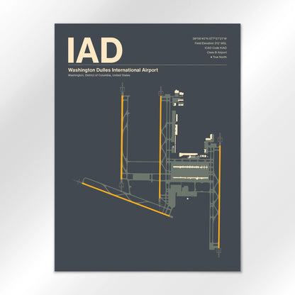 IAD | Washington - Mid - Century Slate - 18×24" - No Frame