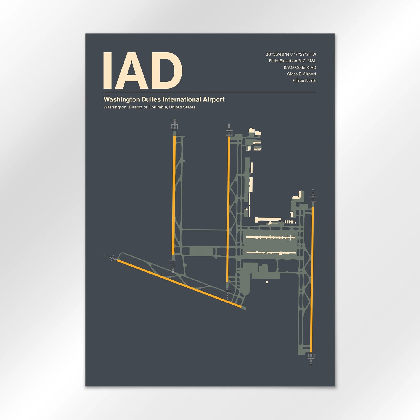 IAD | Washington - Mid - Century Slate - A1 - No Frame