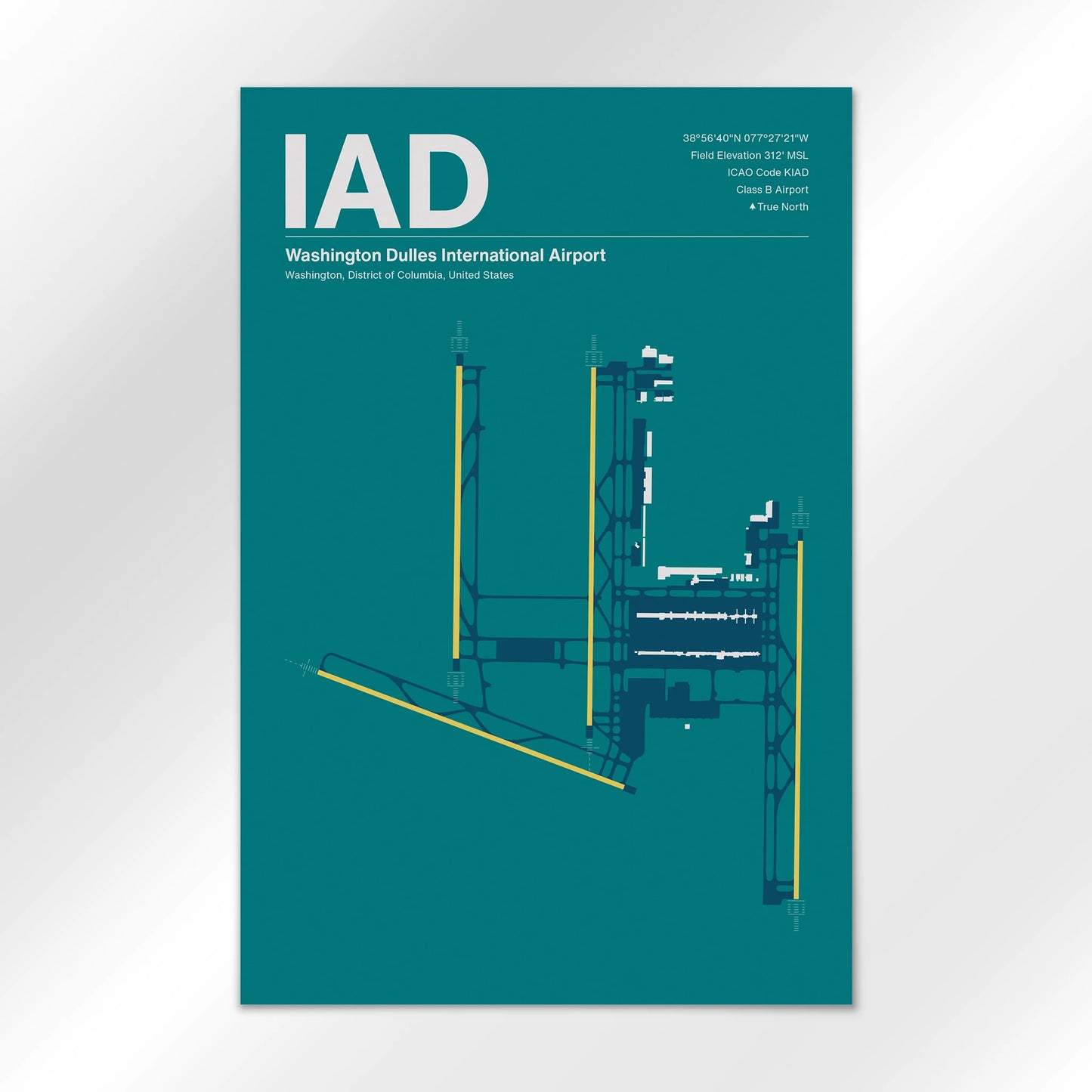 IAD | Washington - Mid - Century Moss - 12×18" - No Frame