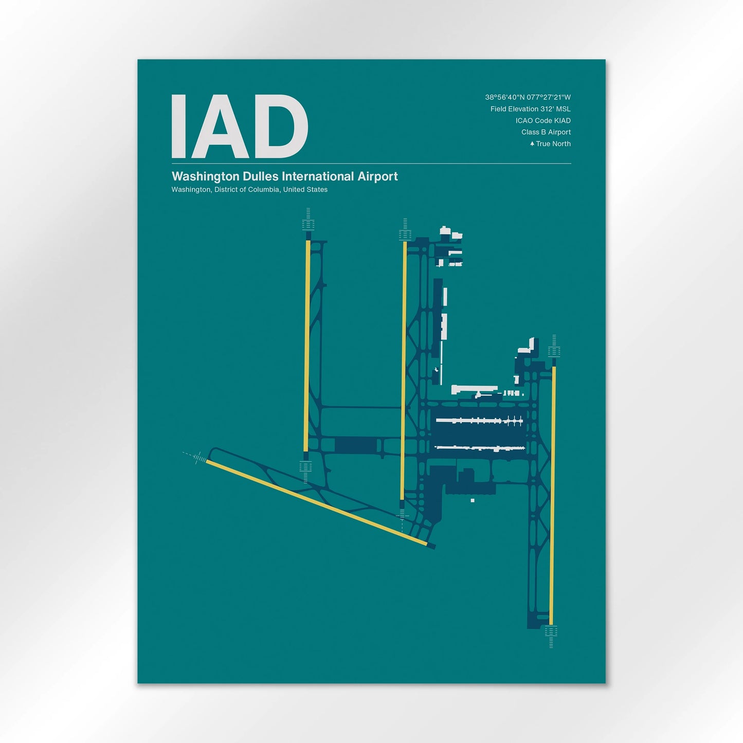 IAD | Washington - Mid - Century Moss - 18×24" - No Frame