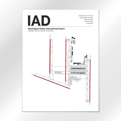 IAD | Washington - Mid - Century Modern - 18×24" - No Frame